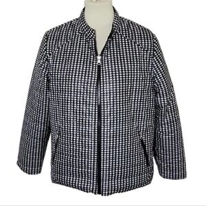 Chico's Zenergy Reversible Houndstooth Puffer Jacket Women's 2P Petite Large